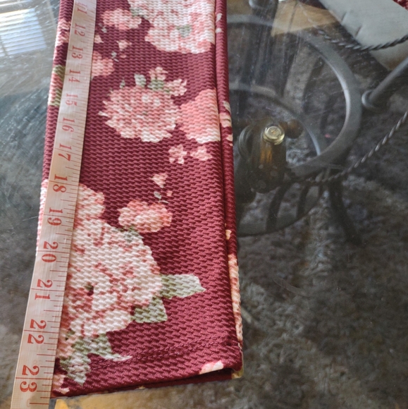 Cute Floral Burgundy Open Front Blazer Jacket Size XL - Picture 10 of 11